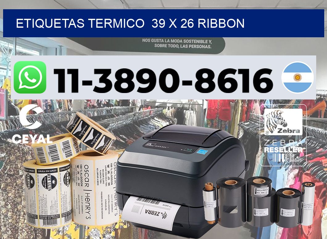 Etiquetas termico  39 x 26 ribbon