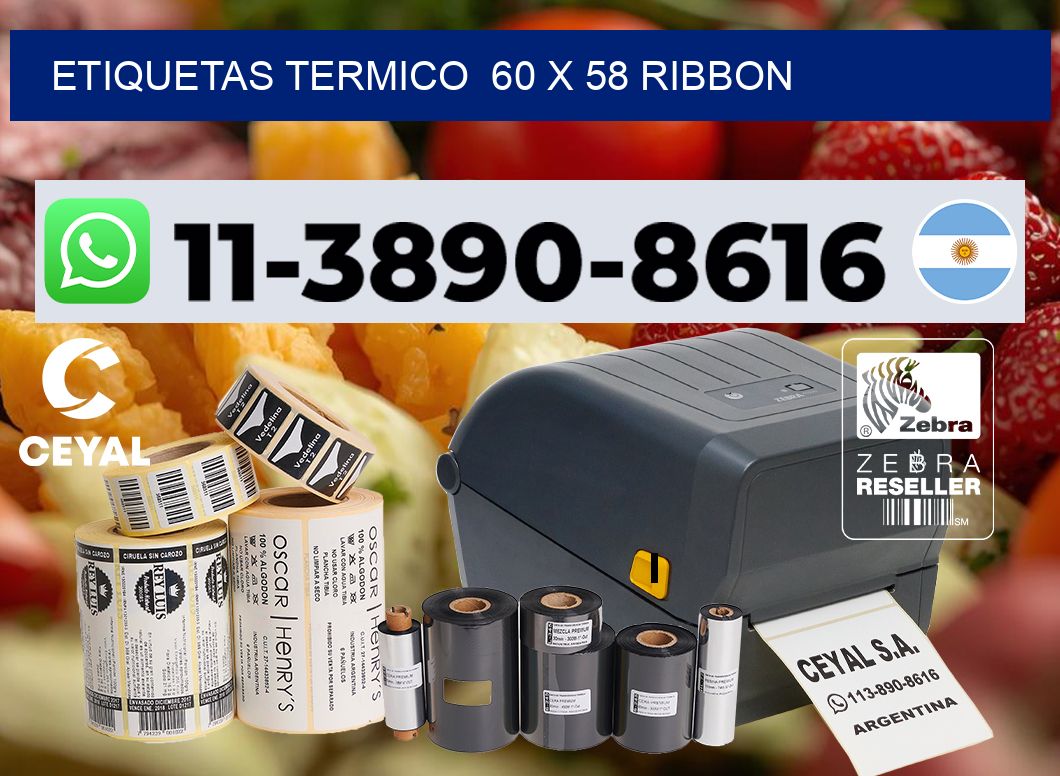 Etiquetas termico 60 x 58 ribbon