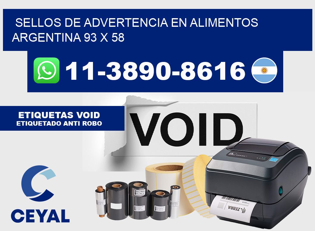 Sellos de advertencia en Alimentos argentina 93 x 58