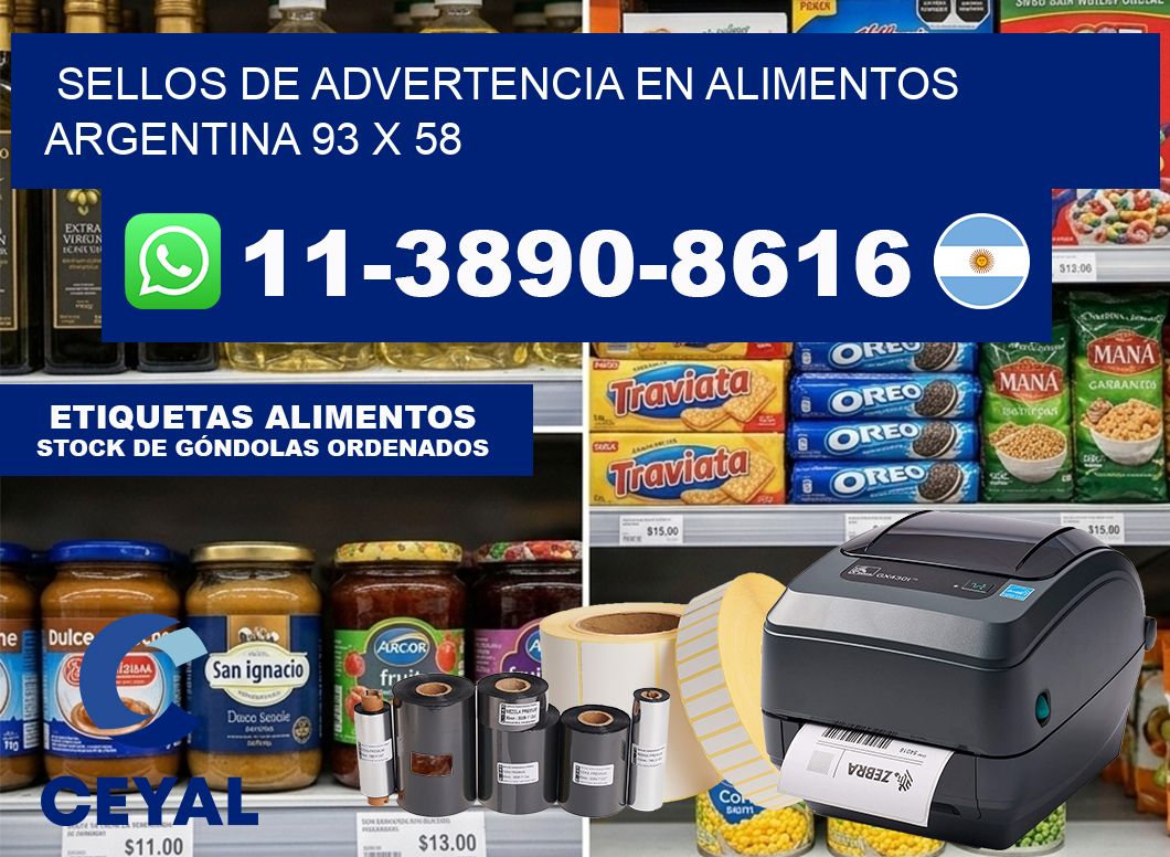 Sellos de advertencia en Alimentos argentina 93 x 58