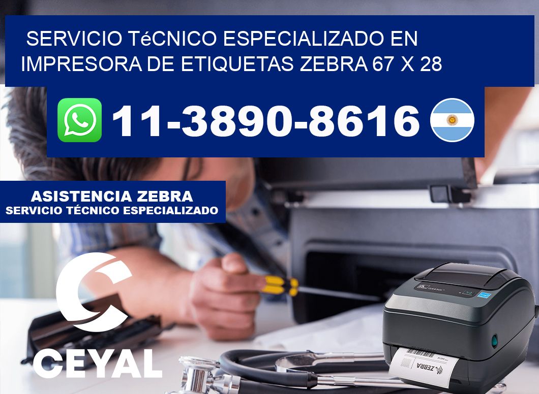 Servicio Técnico Especializado en Impresora de Etiquetas Zebra 67 x 28