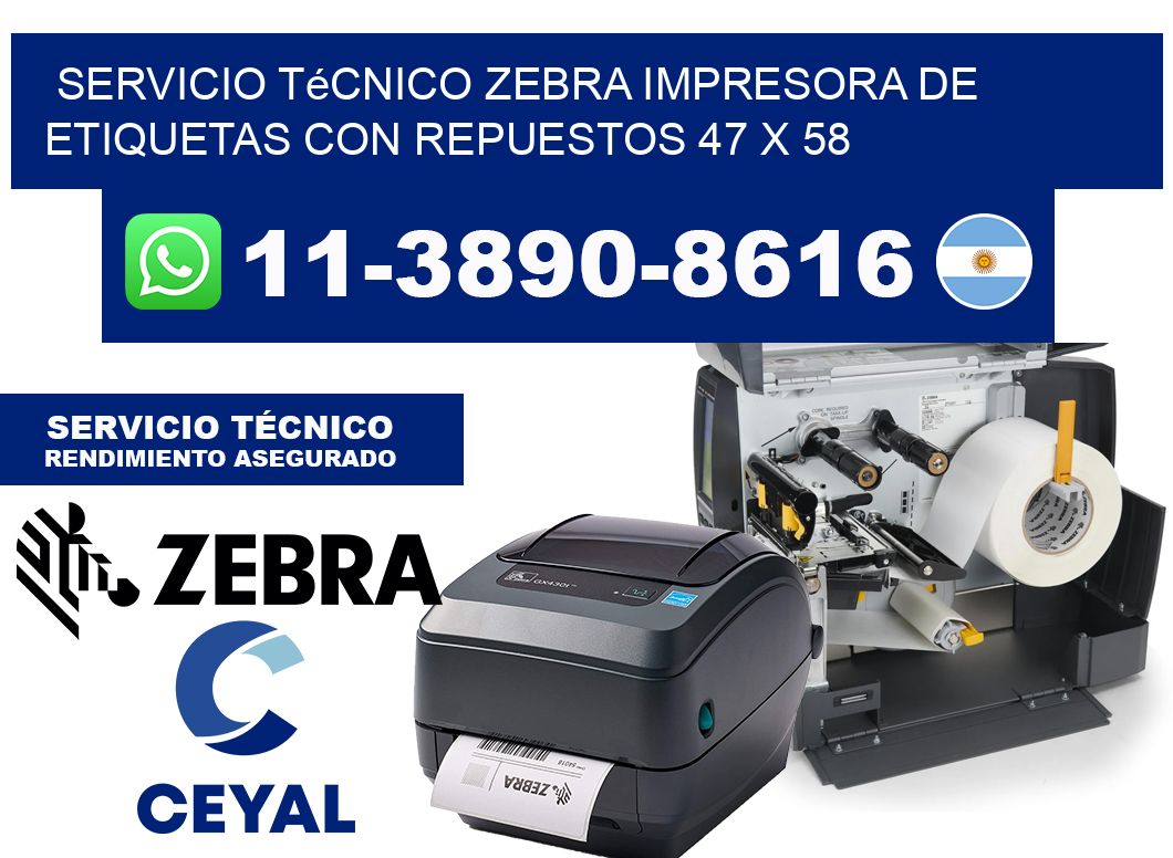 Servicio Técnico Zebra Impresora de Etiquetas con Repuestos 47 x 58