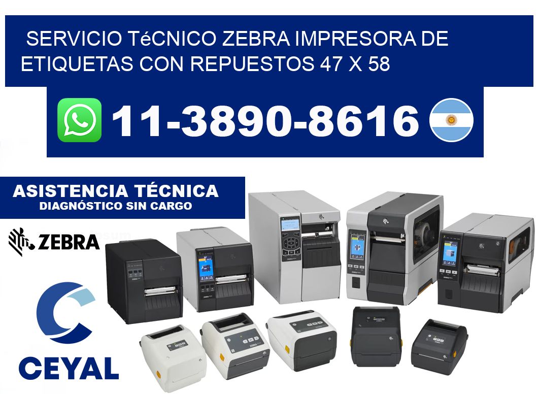 Servicio Técnico Zebra Impresora de Etiquetas con Repuestos 47 x 58