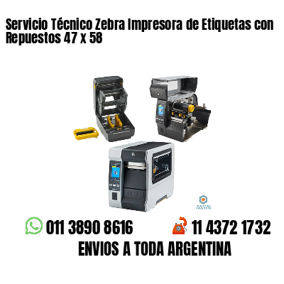 Servicio Técnico Zebra Impresora de Etiquetas con Repuestos 47 x 58