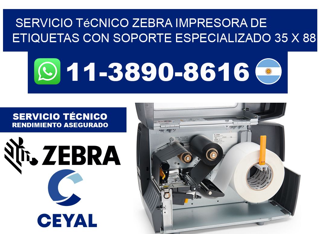 Servicio Técnico Zebra Impresora de Etiquetas con Soporte Especializado 35 x 88