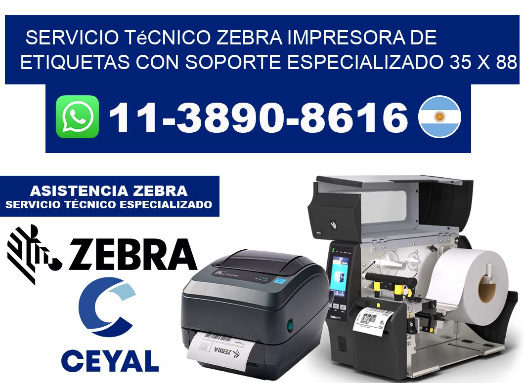 Servicio Técnico Zebra Impresora de Etiquetas con Soporte Especializado 35 x 88