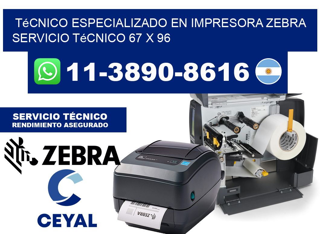 Técnico Especializado en Impresora Zebra Servicio Técnico 67 x 96