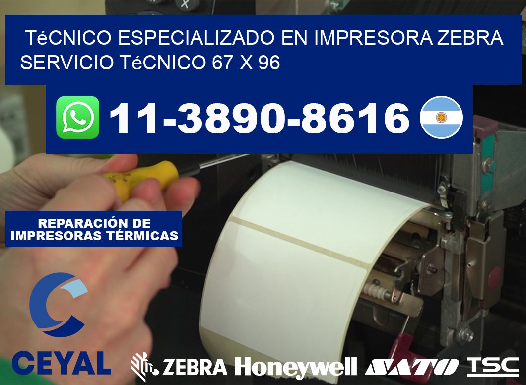 Técnico Especializado en Impresora Zebra Servicio Técnico 67 x 96