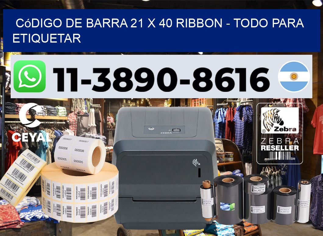 código de barra 21 x 40 ribbon - Todo para Etiquetar