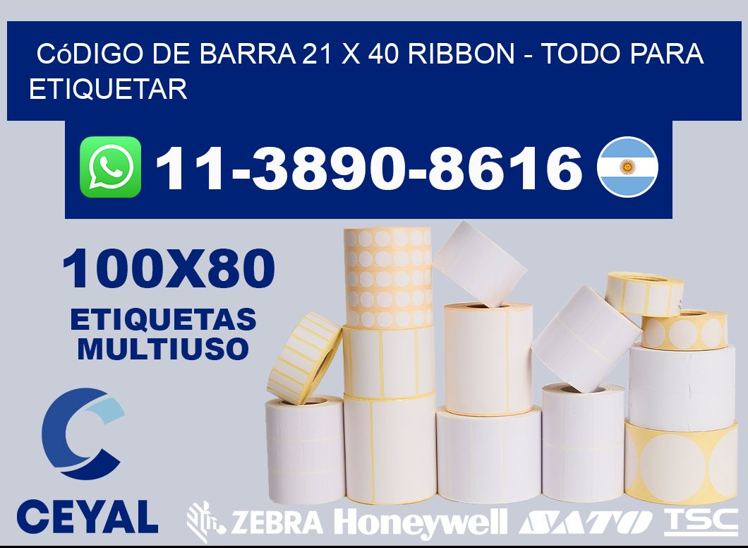 código de barra 21 x 40 ribbon - Todo para Etiquetar