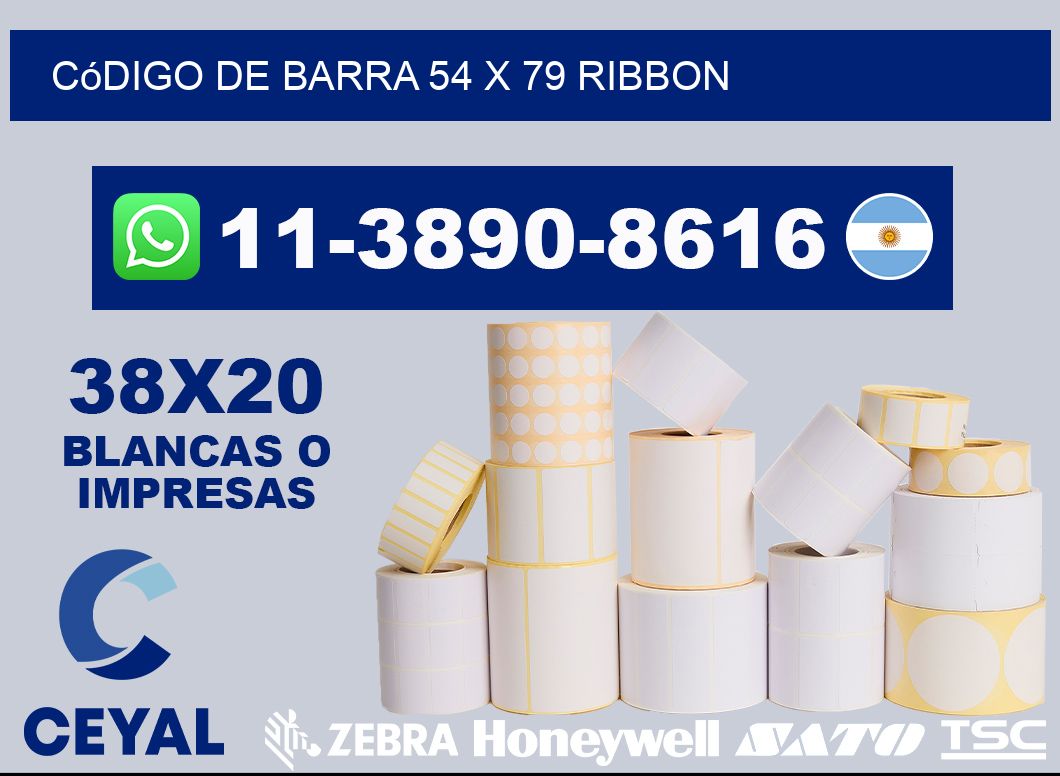 código de barra 54 x 79 ribbon