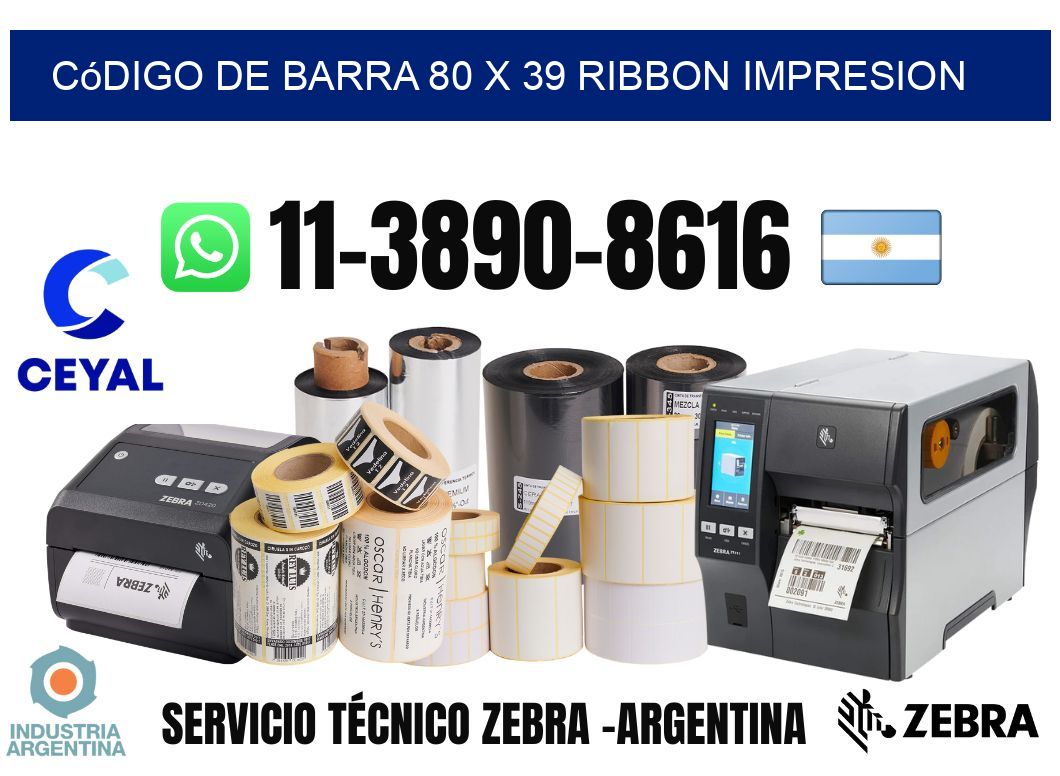 código de barra 80 x 39 ribbon impresion