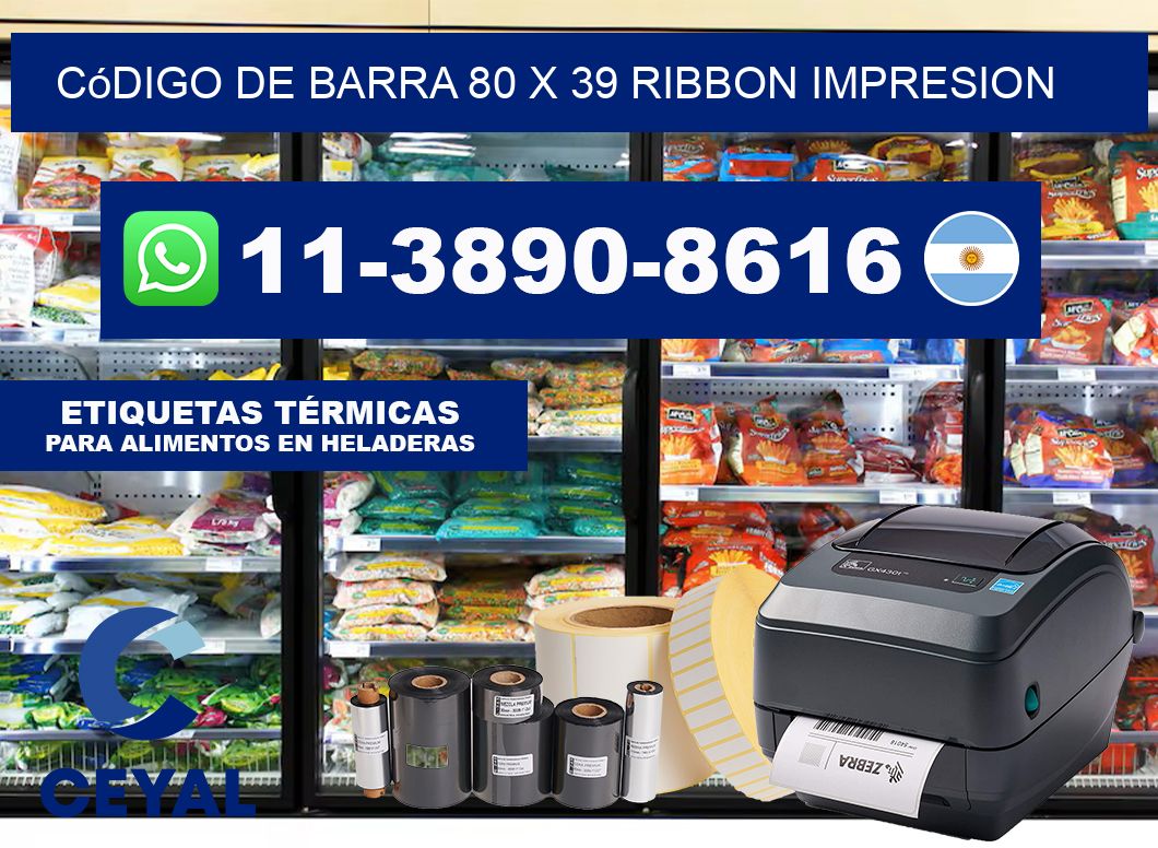 código de barra 80 x 39 ribbon impresion