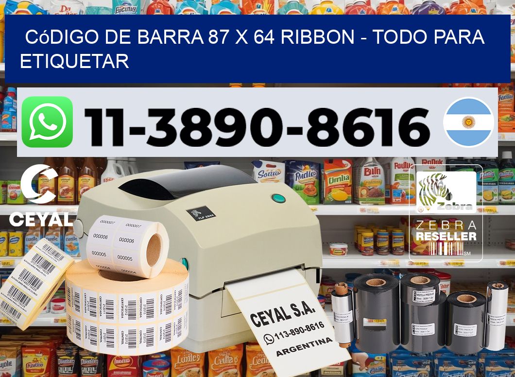 código de barra 87 x 64 ribbon - Todo para Etiquetar