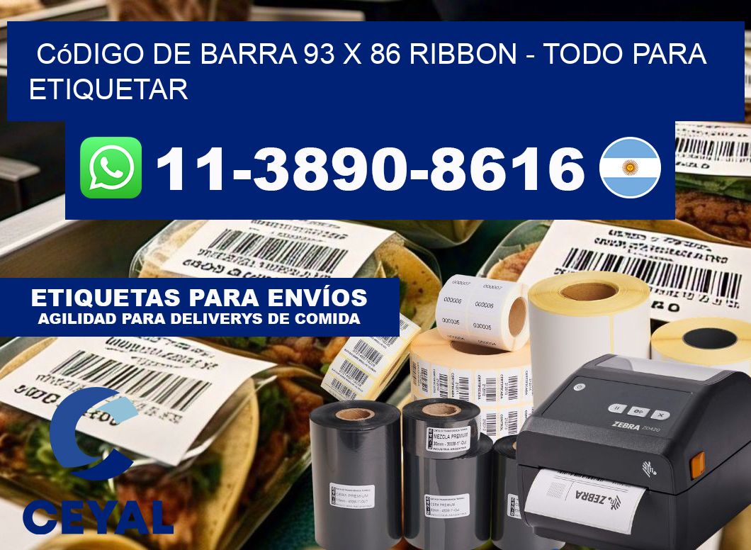 código de barra 93 x 86 ribbon - Todo para Etiquetar