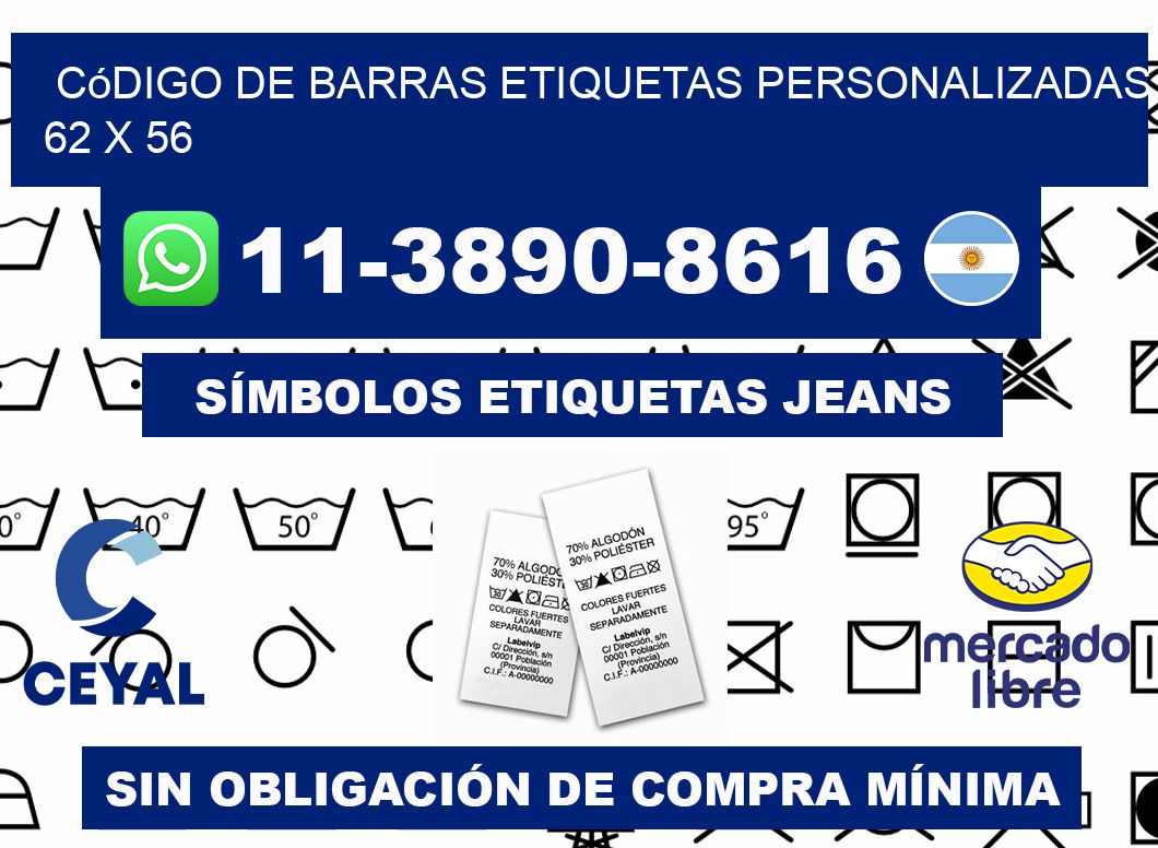 código de barras etiquetas personalizadas 62 x 56