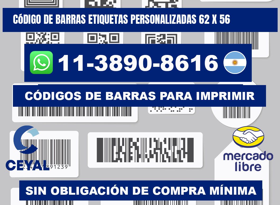 código de barras etiquetas personalizadas 62 x 56