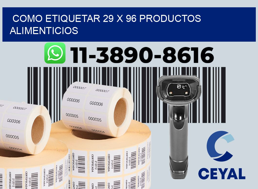 como etiquetar 29 x 96 productos alimenticios