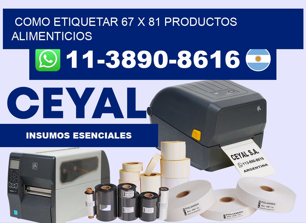 como etiquetar 67 x 81 productos alimenticios