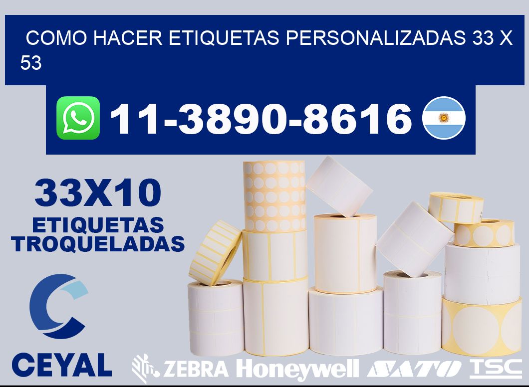 como hacer etiquetas personalizadas 33 x 53