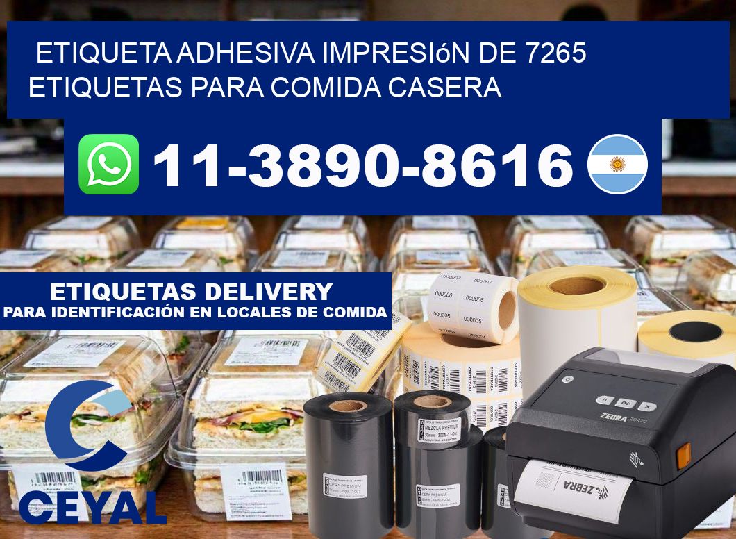 etiqueta adhesiva impresión de 7265 etiquetas para comida casera