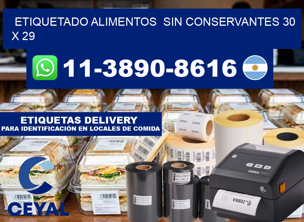 etiquetado alimentos  Sin conservantes 30 x 29