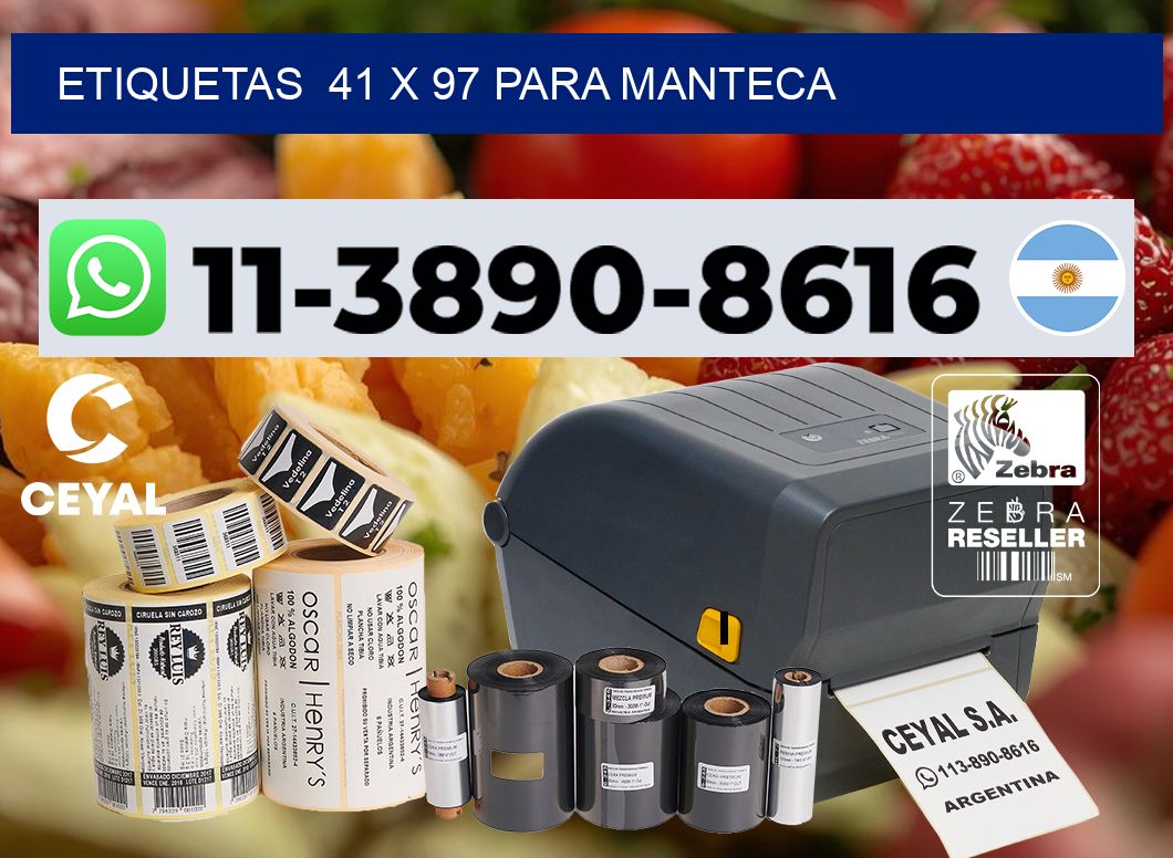 etiquetas  41 x 97 para Manteca