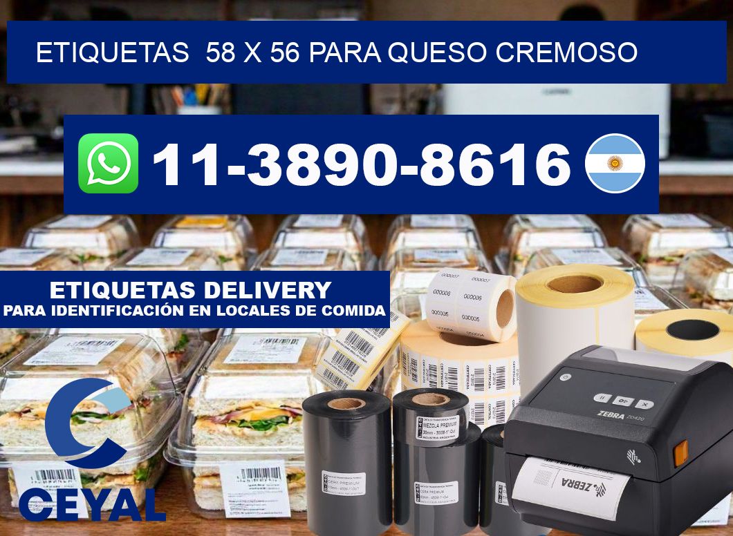 etiquetas 58 x 56 para Queso cremoso