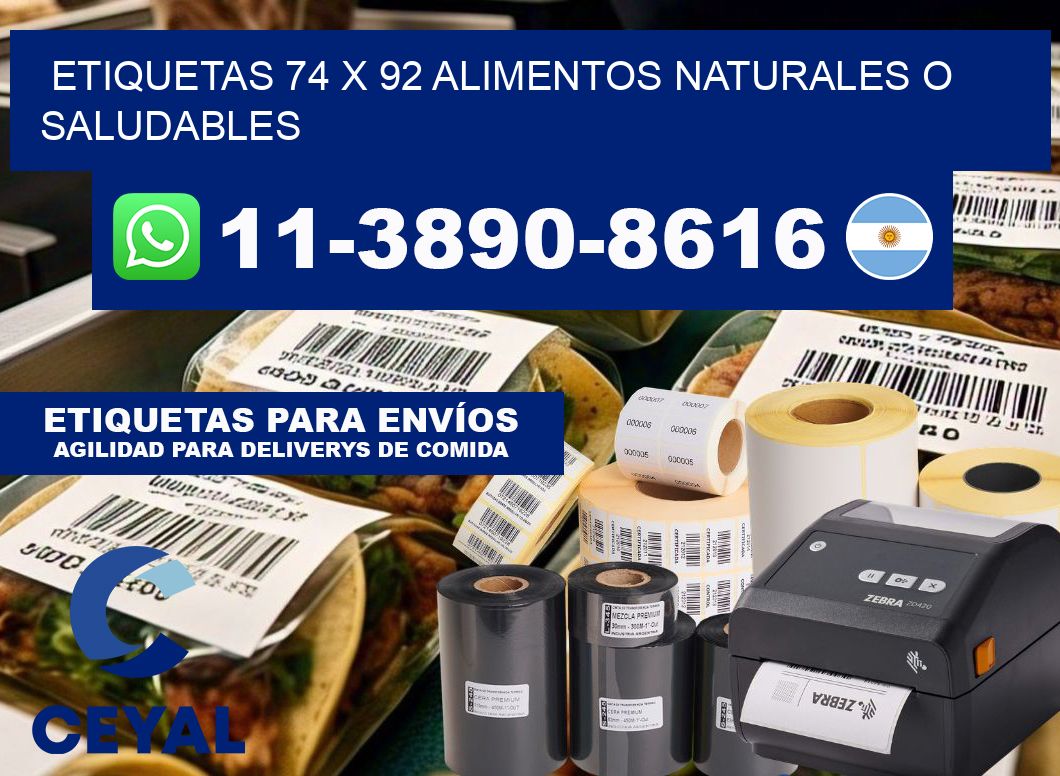 etiquetas 74 x 92 alimentos naturales o saludables