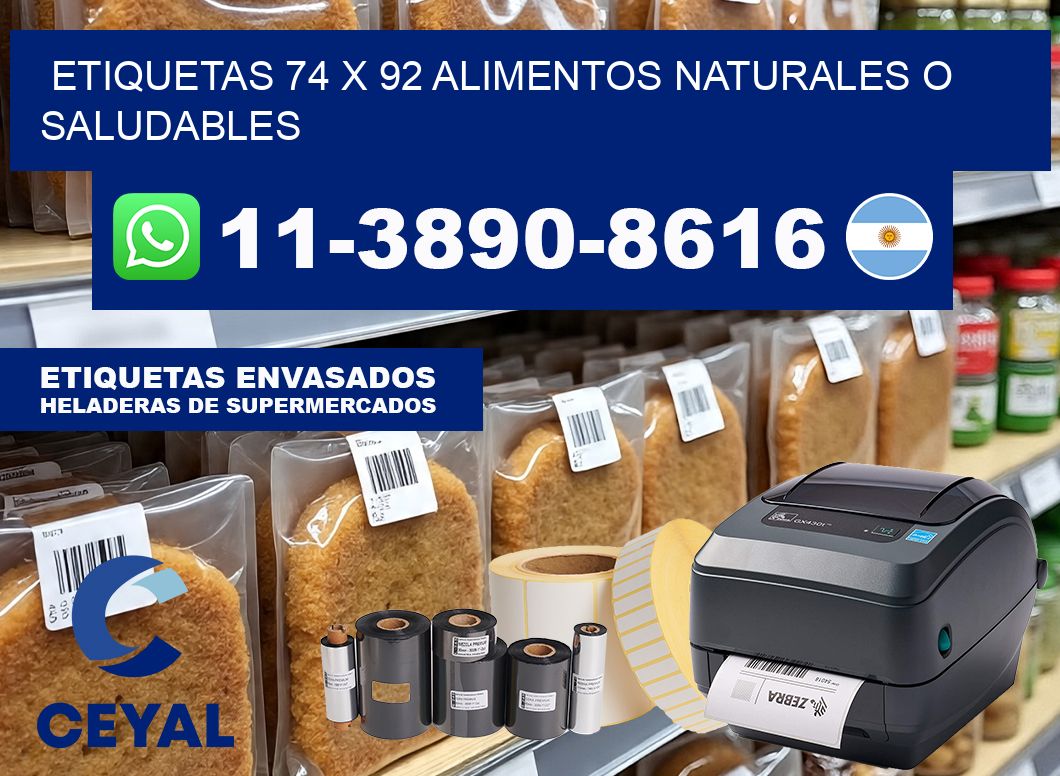 etiquetas 74 x 92 alimentos naturales o saludables