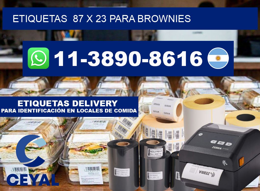 etiquetas  87 x 23 para Brownies