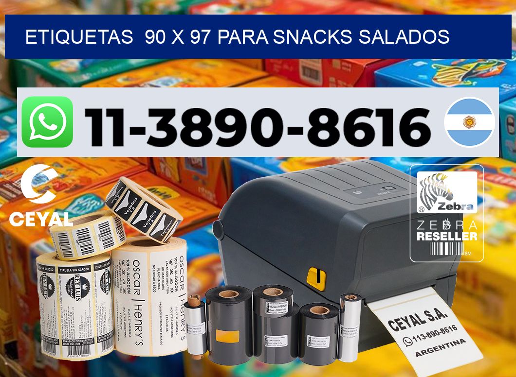 etiquetas  90 x 97 para Snacks salados