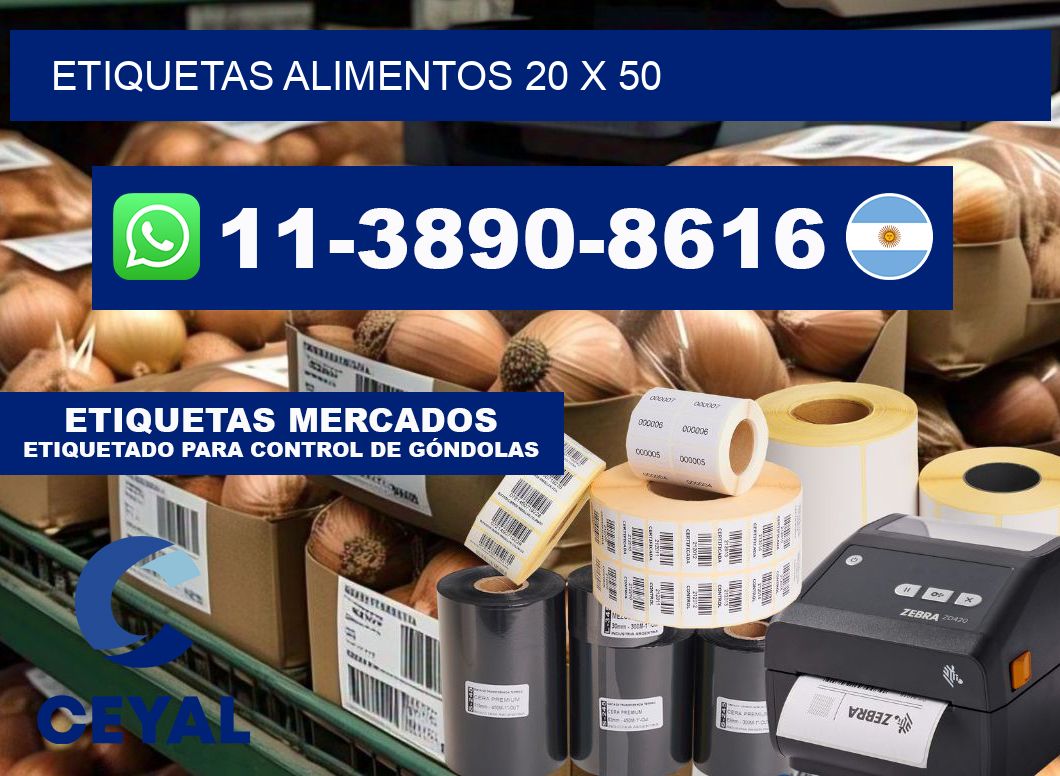 etiquetas alimentos 20 x 50