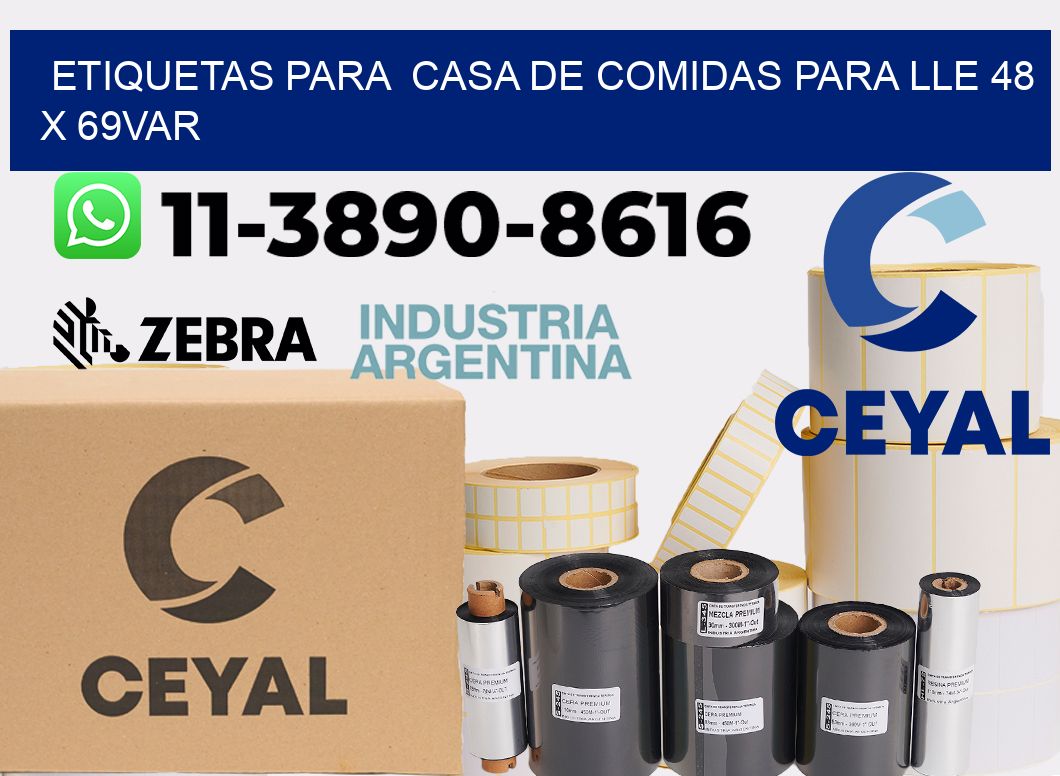 etiquetas para  Casa de comidas para lle 48 x 69var