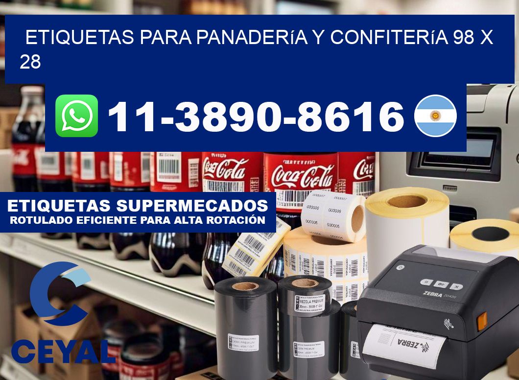 etiquetas para Panadería y confitería 98 x 28