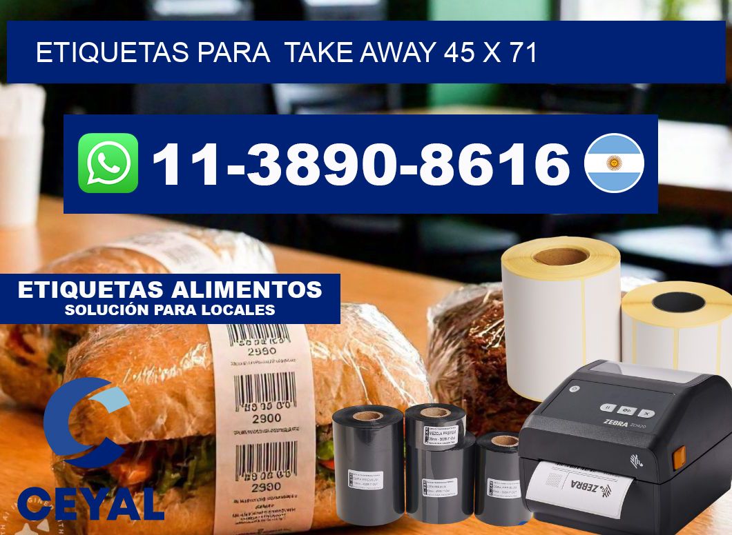 etiquetas para  Take away 45 x 71