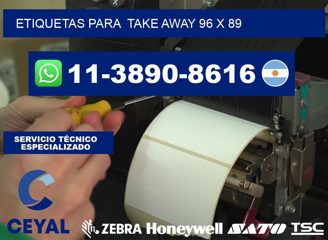 etiquetas para  Take away 96 x 89
