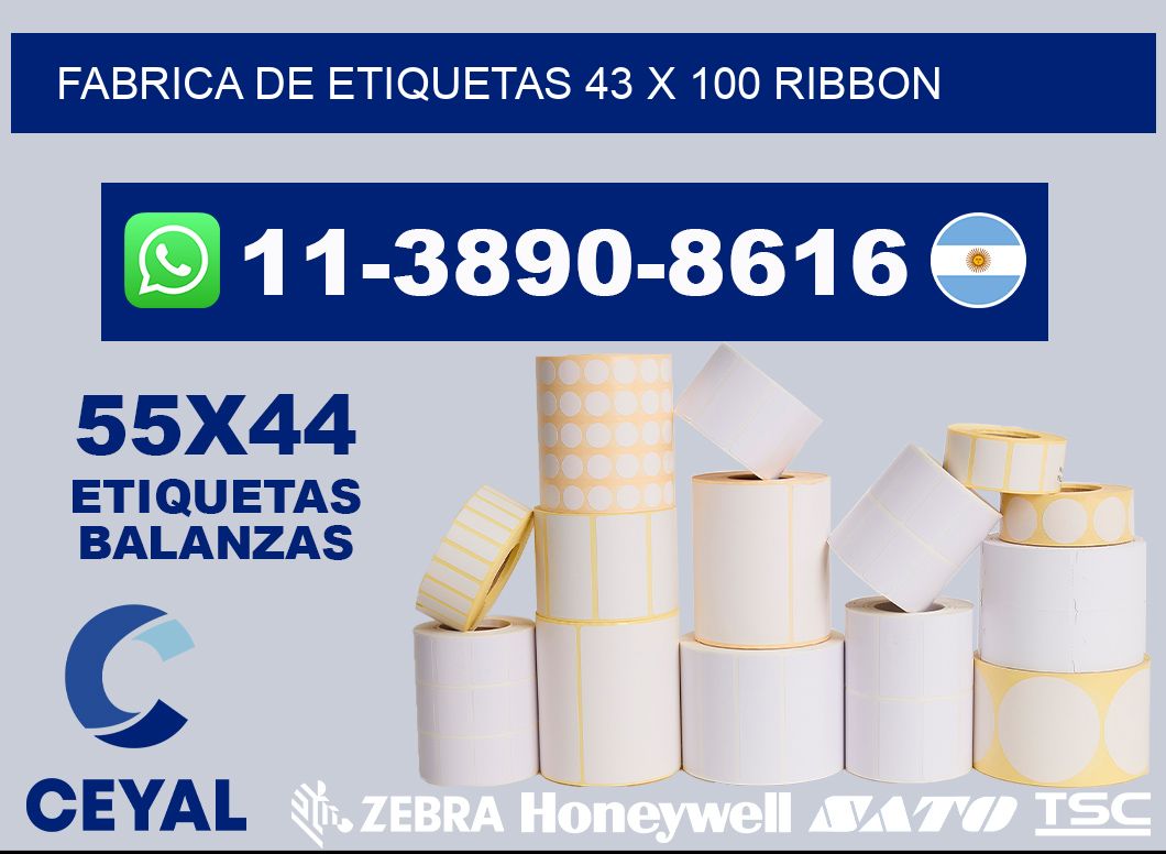 fabrica de etiquetas 43 x 100 ribbon