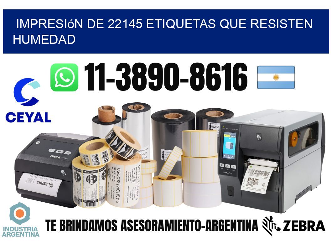 impresión de 22145 etiquetas que resisten humedad