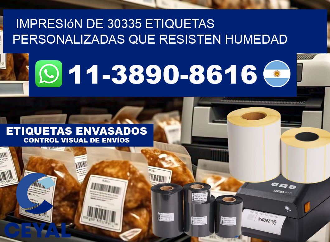 impresión de 30335 etiquetas personalizadas que resisten humedad