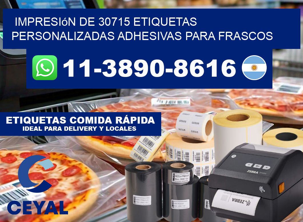 impresión de 30715 etiquetas personalizadas adhesivas para frascos