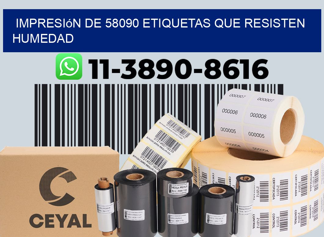 impresión de 58090 etiquetas que resisten humedad