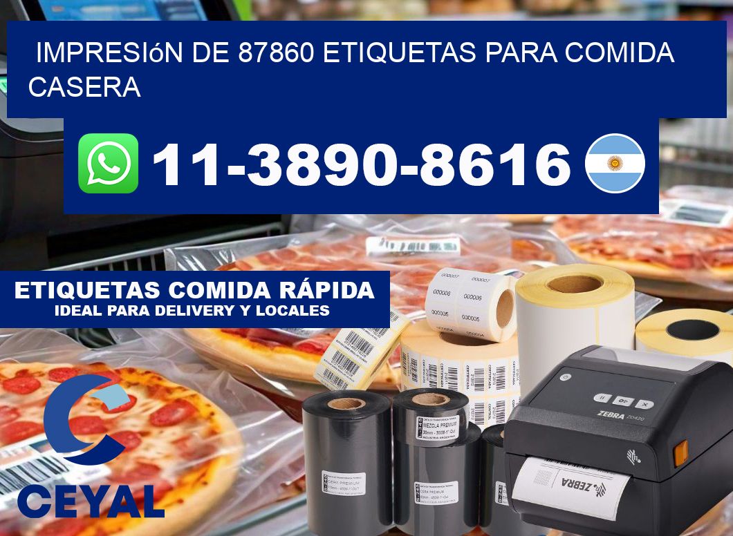impresión de 87860 etiquetas para comida casera