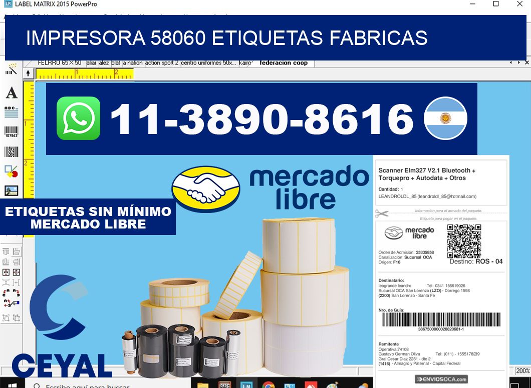 impresora 58060 etiquetas fabricas