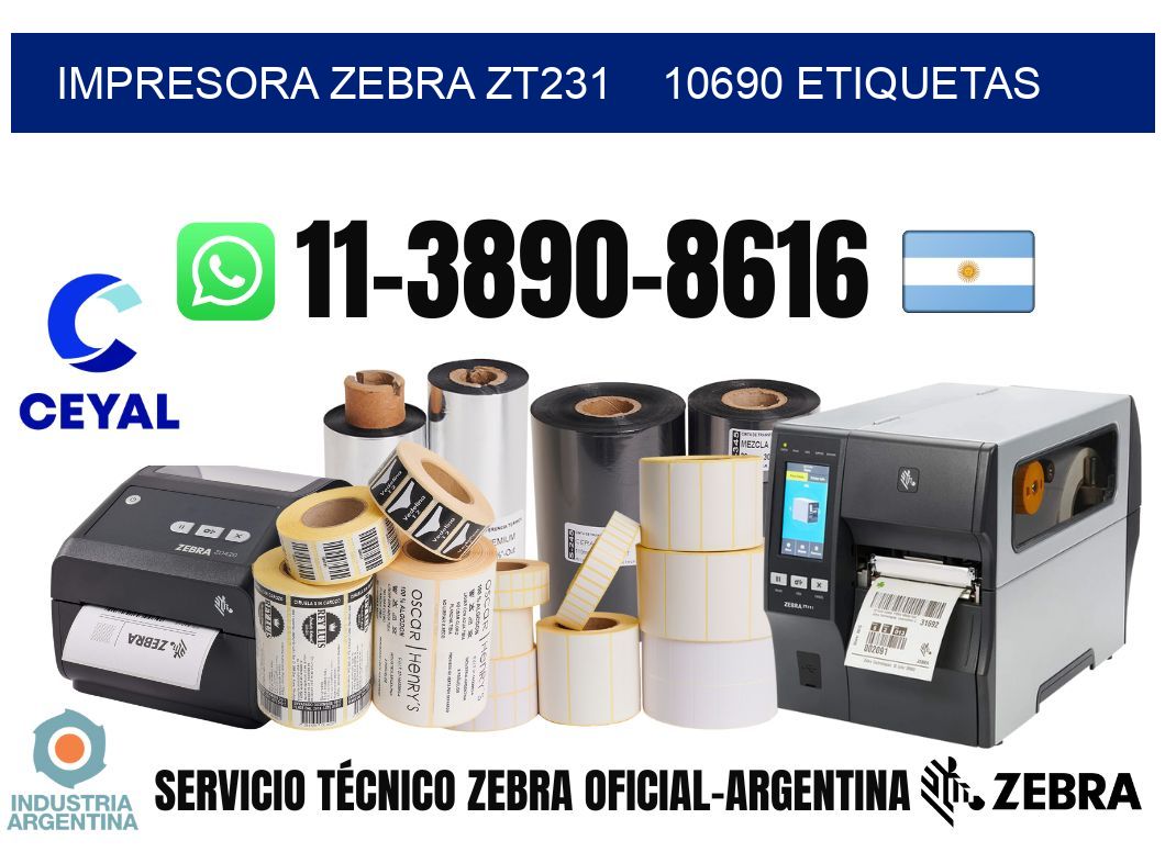 impresora zebra zt231    10690 etiquetas