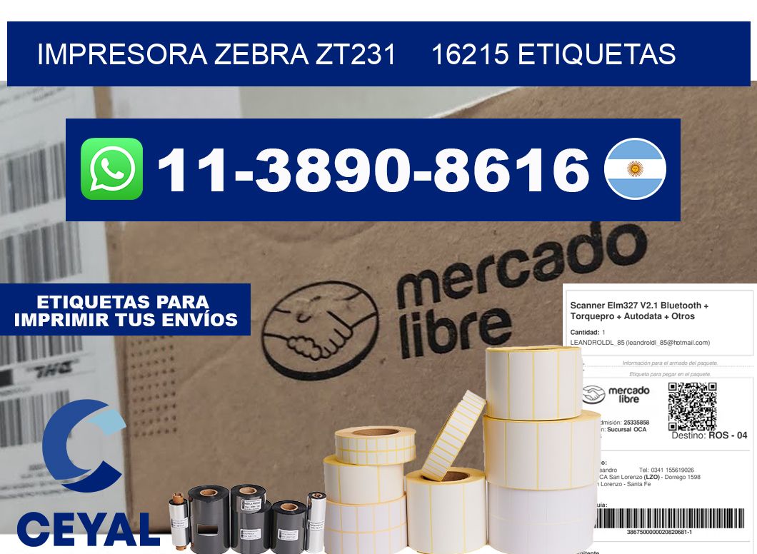 impresora zebra zt231    16215 etiquetas