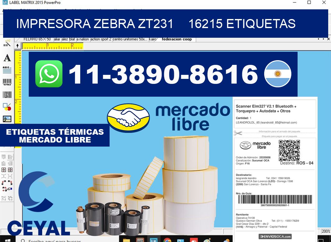 impresora zebra zt231    16215 etiquetas