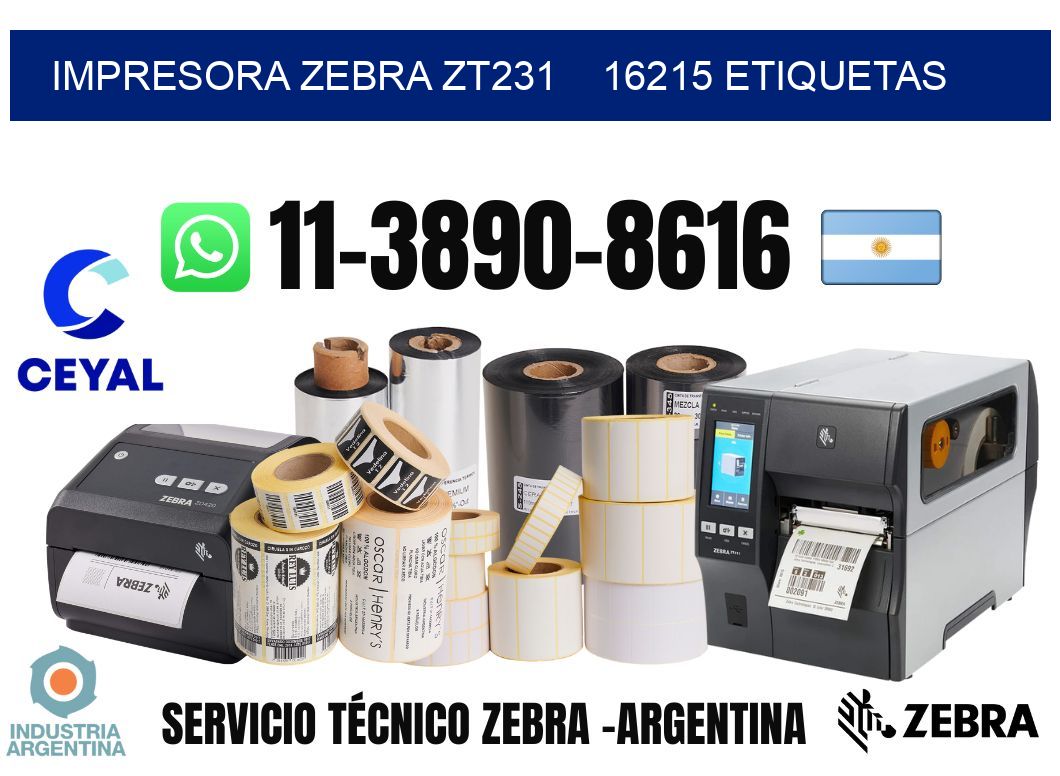 impresora zebra zt231    16215 etiquetas