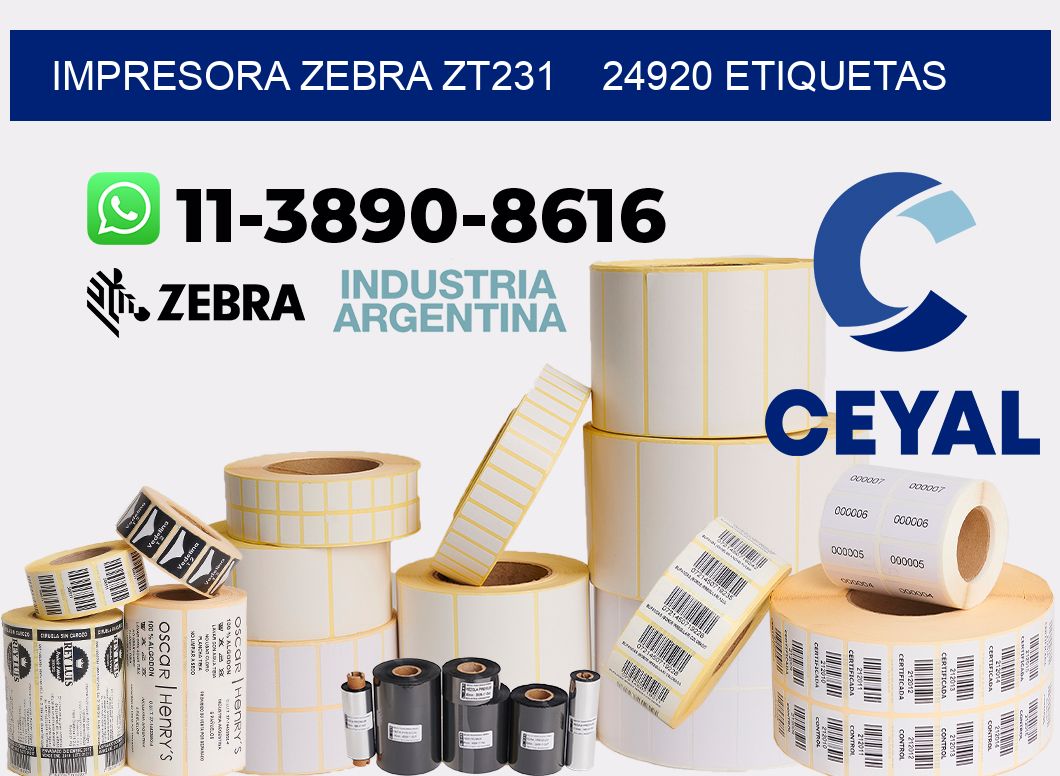 impresora zebra zt231    24920 etiquetas