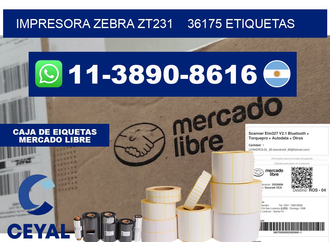 impresora zebra zt231    36175 etiquetas